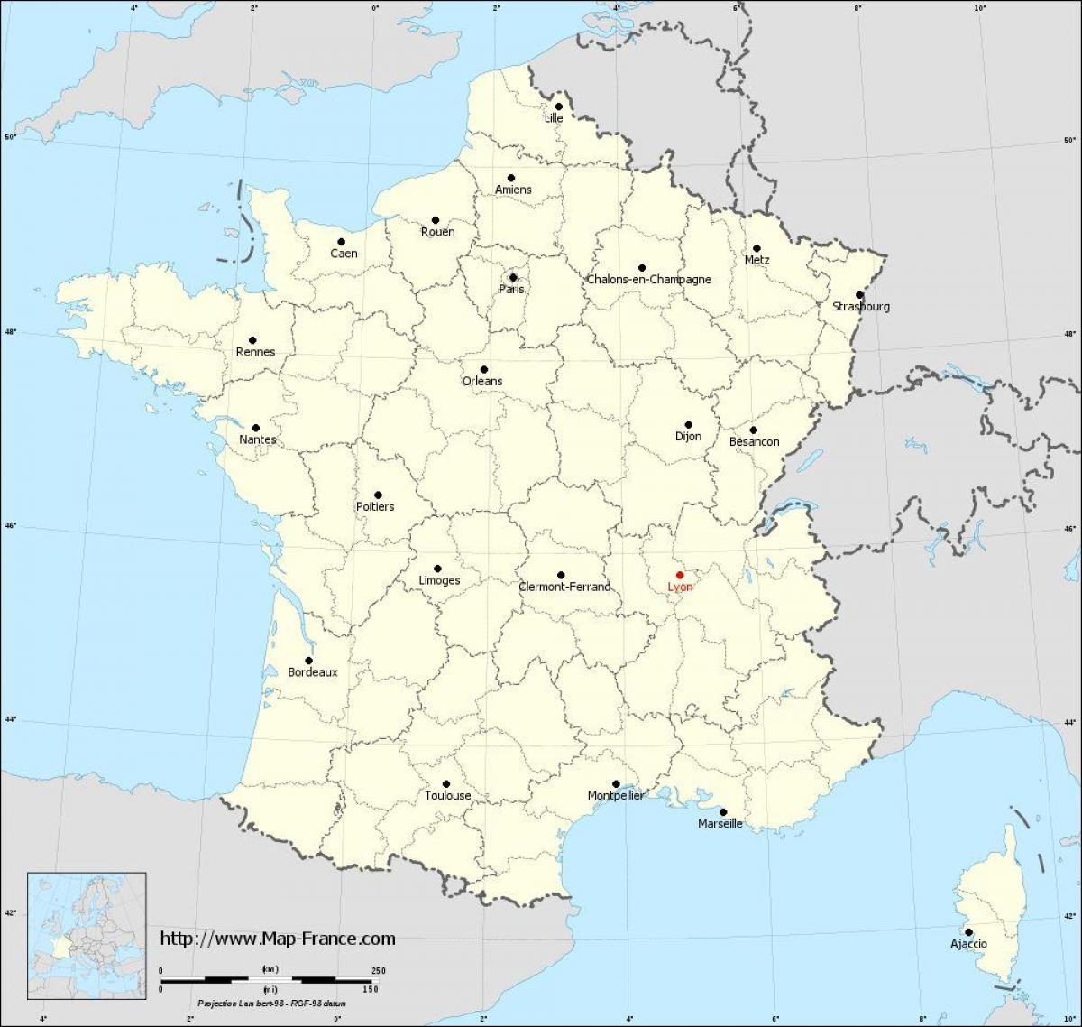 harada Lyon, Fransa xəritəsi