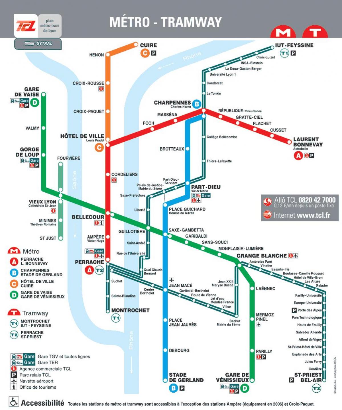 Lyon, Fransa metro xəritəsi