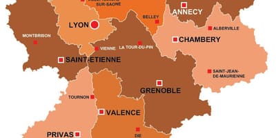 Lyon regionu, Fransa xəritəsi